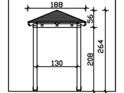 Skan Holz Haustür-Vordach Wesel 4 Nussbaum lasiert 188 cm x 126 cm