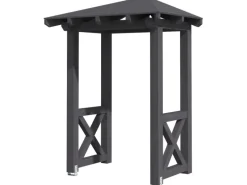 Skan Holz Haustür-Vordach Wesel 4 Schiefergrau lasiert 188 cm x 126 cm