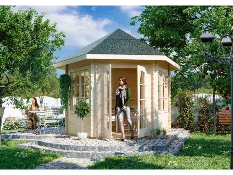 Skan Holz Holz-Gartenhaus BBH Madeira 2 Natur 350 cm x 303 cm