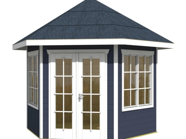 Skan Holz Holz-Pavillon Almelo Schiefergrau farbbehandelt 350 cm x 303 cm