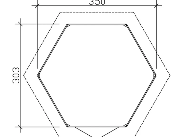 Skan Holz Holz-Pavillon Almelo Schiefergrau farbbehandelt 350 cm x 303 cm