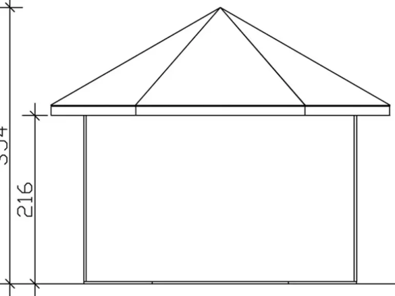 Skan Holz Holz-Pavillon Almelo Schiefergrau farbbehandelt 350 cm x 303 cm