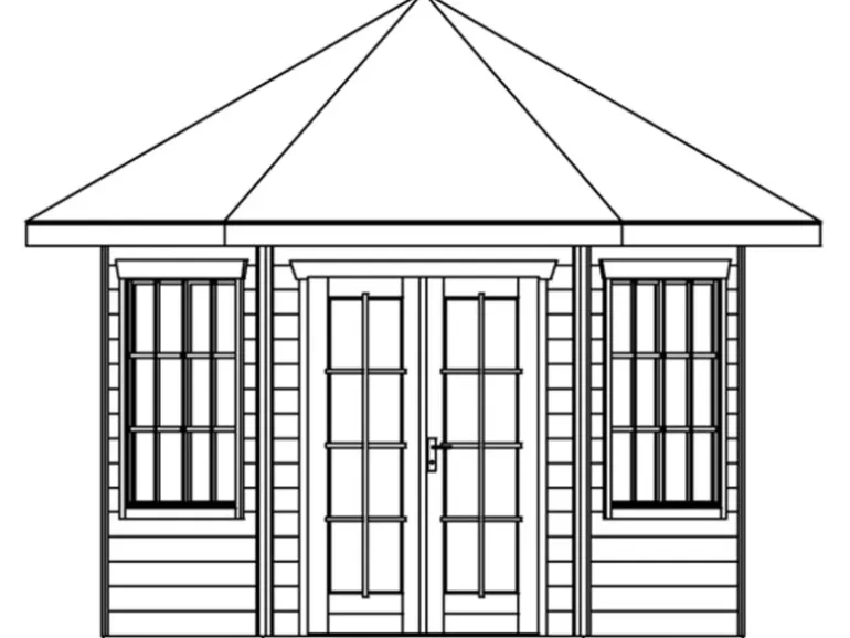 Skan Holz Holz-Pavillon Almelo Schiefergrau farbbehandelt 350 cm x 303 cm