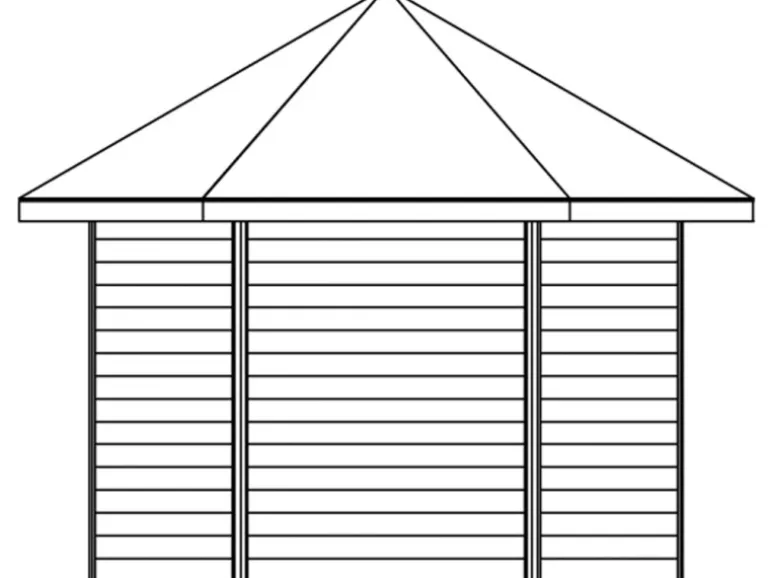 Skan Holz Holz-Pavillon Almelo Schiefergrau farbbehandelt 350 cm x 303 cm