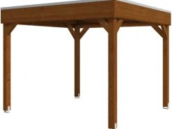Skan Holz Holz-Pavillon Toulouse Nussbaum lasiert 294 cm x 294 cm