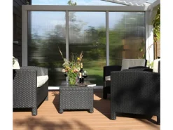 Skan Holz Polycarbonat Seitenwand für Terrassenüberdachung 350/339 cm Tiefe