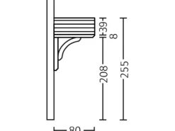 Skan Holz Satteldach-Vordach Stettin 180 cm x 80 cm für Einzeltür