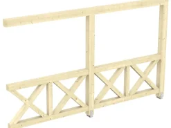 Skan Holz Seitenwand Andreaskreuz Leimholz für Tiefe 400 cm