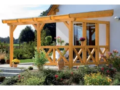 Skan Holz Seitenwand Andreaskreuz Leimholz für Tiefe 400 cm