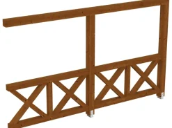 Skan Holz Seitenwand Andreaskreuz (WA) 355 x 210 cm Fichte Nussbaum