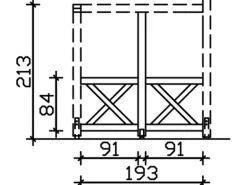 Skan Holz Seitenwand Andreaskreuz (FS) 205 x 210 cm Fichte Weiß