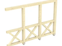 Skan Holz Seitenwand Andreaskreuz Leimholz für Tiefe 350 cm