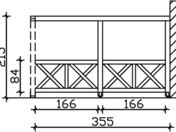 Skan Holz Seitenwand Andreaskreuz (WA) 355 x 210 cm Fichte Eiche hell