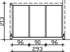 Skan Holz Seitenwand m. Polycarbonatplatten (FS) 305 x 200 cm Fichte Nussbaum