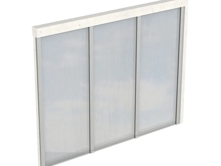 Skan Holz Seitenwand m. Polycarbonatplatten (WA) 255 x 200 cm Fichte Weiß