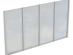 Skan Holz Seitenwand m. Polycarbonatplatten (FS) 355 x 200 cm Fichte Weiß