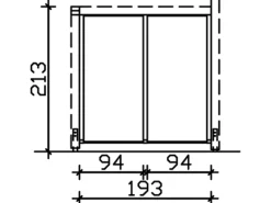 Skan Holz Seitenwand m. Polycarbonatplatten (FS) 205 x 200 cm Fichte Eiche hell