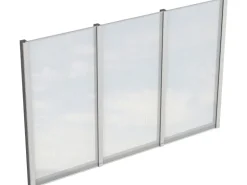 Skan Holz Seitenwand m. Polycarbonatplatten (FS) 305 x 200 cm Fichte Grau