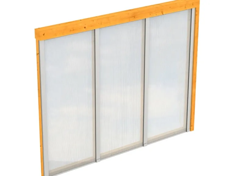 Skan Holz Seitenwand m. Polycarbonatplatten (WA) 255 x 200 cm Fichte Eiche hell