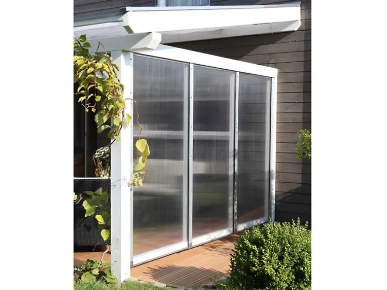 Skan Holz Seitenwand m. Polycarbonatplatten (WA) 255 x 200 cm Fichte Eiche hell