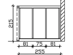 Skan Holz Seitenwand m. Polycarbonatplatten (WA) 255 x 200 cm Fichte Eiche hell