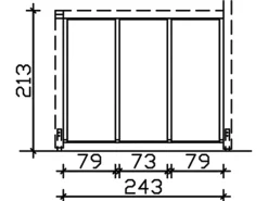 Skan Holz Seitenwand m. Polycarbonatplatten (FS) 255 x 200 cm Fichte Eiche hell