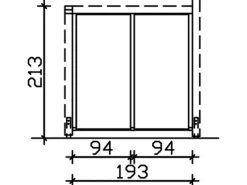 Skan Holz Seitenwand m. Polycarbonatplatten (FS) 205 x 200 cm Fichte Nussbaum