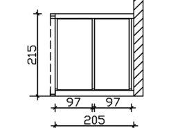 Skan Holz Seitenwand m. Polycarbonatplatten (WA) 205 x 200 cm Fichte Weiß