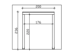 Skan Holz Vordach Fehmarn 200 cm x 125 cm Schiefergrau