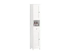 SoBuy Badezimmerschrank Hochschrank mit Schublade Badregal 32x170x30cm Weiß FRG236-W