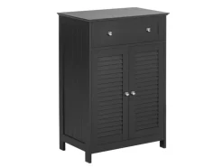 SoBuy Badkommode mit einer Schublade und Türen Badezimmer MDF Grau FRG238-DG