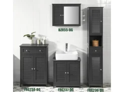 SoBuy Badkommode mit einer Schublade und Türen Badezimmer MDF Grau FRG238-DG