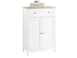 SoBuy Badkommode mit Schublade Badezimmerschrank Sideboard Flurschrank FRG238-WN