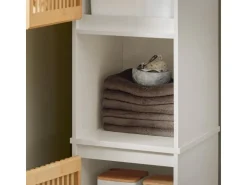 SoBuy Hochschrank Badregal Badezimmerschrank Badezimmermöbel BZR127-W