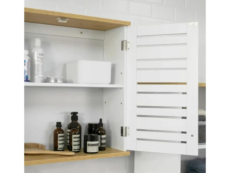 SoBuy Wandschrank Badezimmerschrank Küchenschrank Medizinschrank Weiß BZR42-W