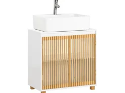 SoBuy Waschbeckenunterschrank Waschtisch Badezimmerschrank Unterschrank BZR125-W