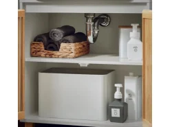 SoBuy Waschbeckenunterschrank Waschtisch Badezimmerschrank Unterschrank BZR125-W