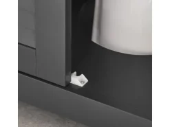 SoBuy Waschbeckenunterschrank Badschrank mit 2 Lamellentüren 60x58x35cm Grau FRG237-II-DG