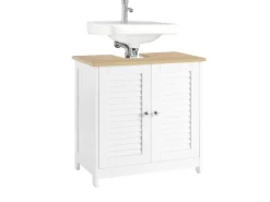 SoBuy Waschbeckenunterschrank Badeunterschrank Weißnatur FRG237-W
