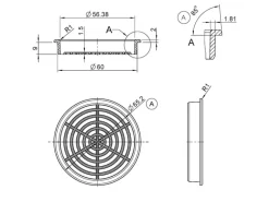 SOTECH 5 Stück Lüftungsrosette Ø65,2 mm aus Kunststoff Zum Einlassen Silbergrau