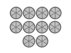 SOTECH 10 Stück Lüftungsrosette Ø48 mm aus Kunststoff Zum Einlassen Silbergrau