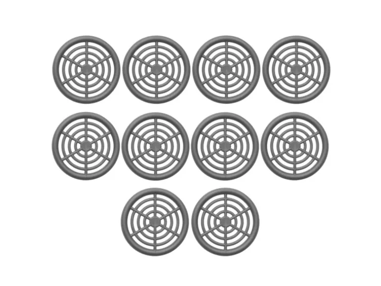 SOTECH 10 Stück Lüftungsrosette Ø48 mm aus Kunststoff Zum Einlassen Silbergrau