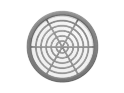 SOTECH 1 Stück Lüftungsrosette Ø65,2 mm aus Kunststoff Zum Einlassen Silbergrau