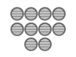 SOTECH 10 Stück Lüftungsrosette Ø65 mm aus Kunststoff Zum Einlassen Silbergrau