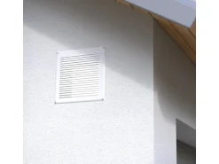 SOTECH Aluminium-Lüftungsgitter 140 x 140 mm Weiß Aufschraubbar mit Insektenschutz