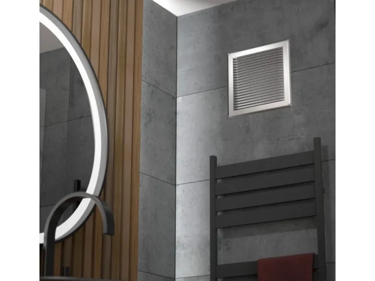 SOTECH Aluminium-Lüftungsgitter 140 x 140 mm Edelstahloptik Aufschraubbar mit Insektenschutz