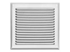 SOTECH Aluminium-Lüftungsgitter 190 x 190 mm Edelstahloptik Aufschraubbar mit Insektenschutz