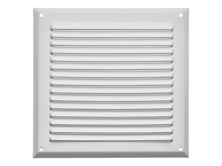 SOTECH Aluminium-Lüftungsgitter 190 x 190 mm Weiß Aufschraubbar mit Insektenschutz