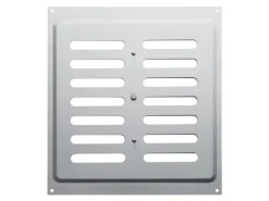 SOTECH Edelstahl Lüftungsgitter Oval 260 x 240 mm mit Schiebeverschluss Verschließbar