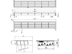 SOTECH Lüftungsgitter für Sockel 396 x 83 mm Schwarz